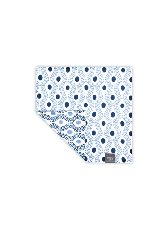 Mukitchen 3-Piece Indigo Vibe Dish Cloth Set Blue and White 10 x 10 Inch 6673-2505 - Image 2